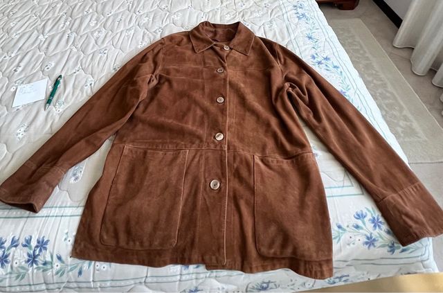 Giacca scamosciata marrone