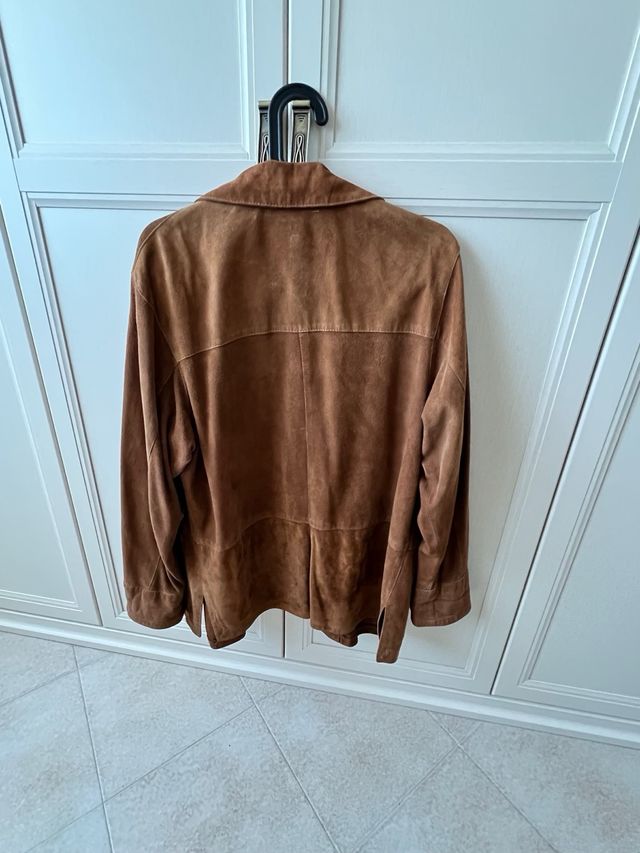 Giacca scamosciata marrone