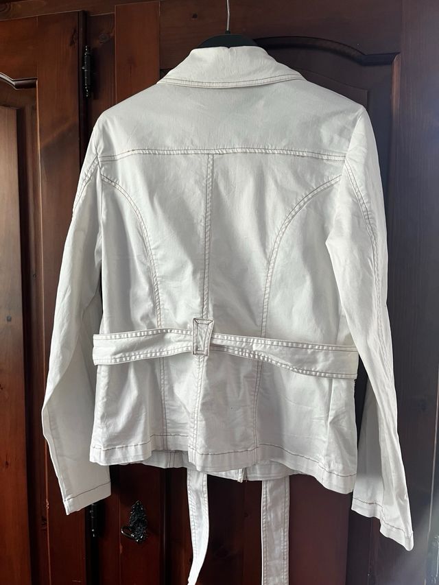 Giacca/Camicia bianca panna con cintura - Perfetta per primavera/estate