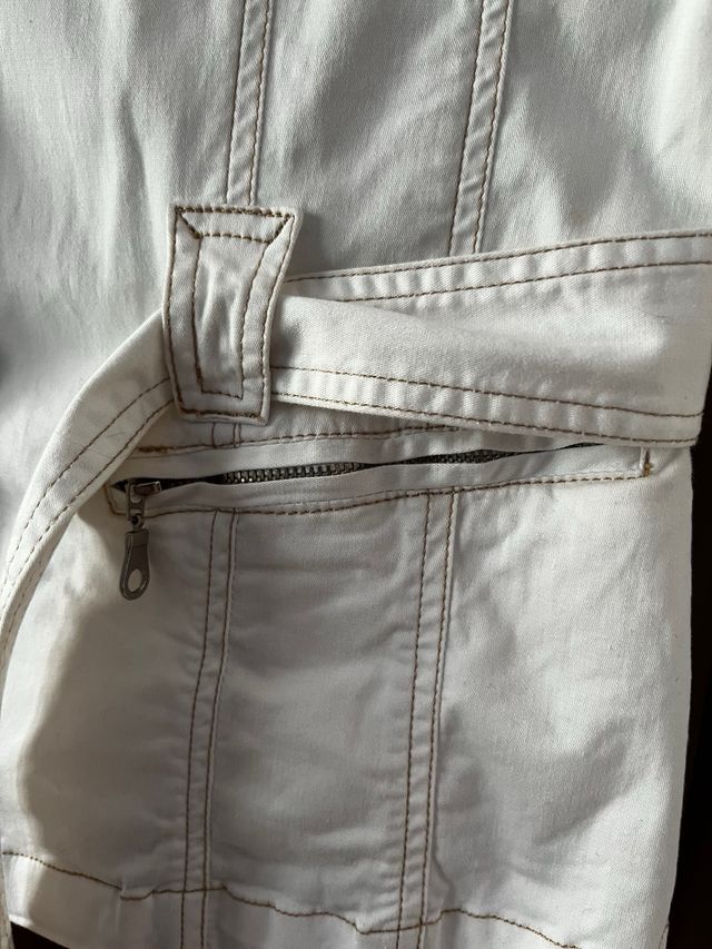 Giacca/Camicia bianca panna con cintura - Perfetta per primavera/estate