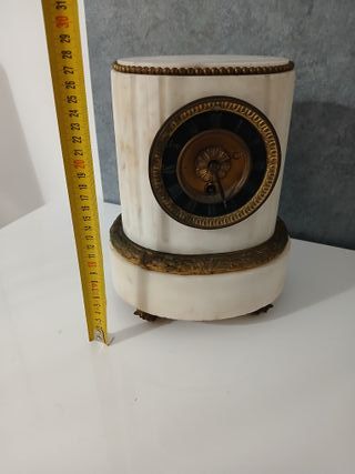 Antico Orologio Da Tavolo Camino in Marmo Pesante