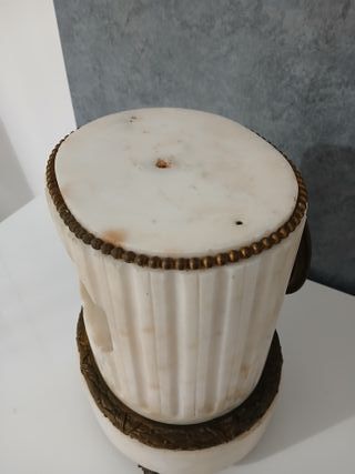 Antico Orologio Da Tavolo Camino in Marmo Pesante