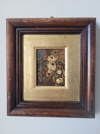Dipinto fiori - Cornice antica
