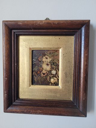 Dipinto fiori - Cornice antica