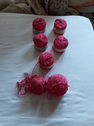 Set fili da ricamo lane pettinate rosa