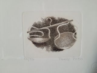 Litografia firmata e numerata in cornice di radica