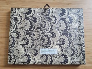 Litografia firmata e numerata in cornice di radica