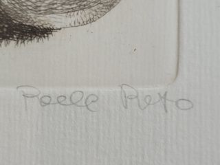 Litografia firmata e numerata in cornice di radica