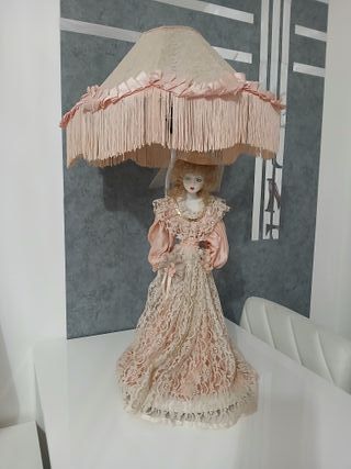 Lampada da Tavolo Bambola Ceramica Vintage Retrò 7