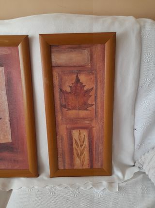 3 Cuadros decorativos - Hojas otoñales