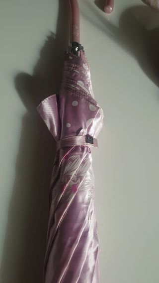 Paraguas antiguo azul y rosa 