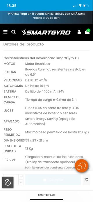 SmartGyro X3 - Patín eléctrico rojo + funda protec