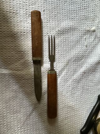 Coltello e forchetta vintage pieghevoli