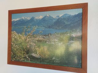 Marco madera cuadro puzzle paisaje 