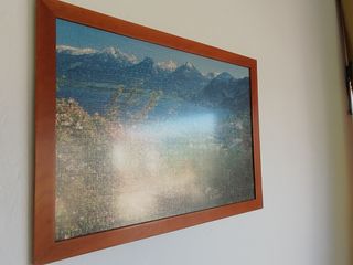 Marco madera cuadro puzzle paisaje 