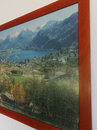 Marco madera cuadro puzzle paisaje 