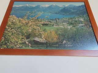 Marco madera cuadro puzzle paisaje 