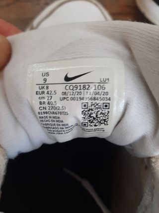 Zapatillas Nike Cross Trainer 42.5 Blancas