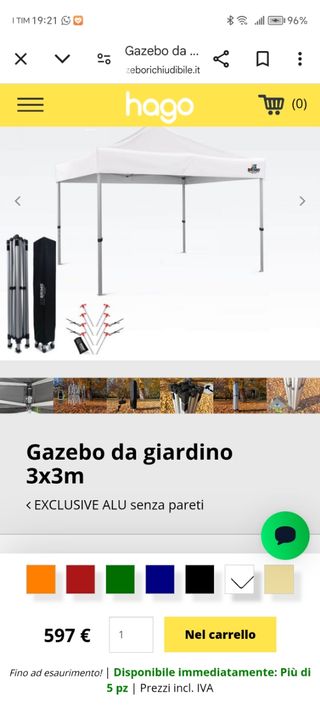 Gazebo premontato 