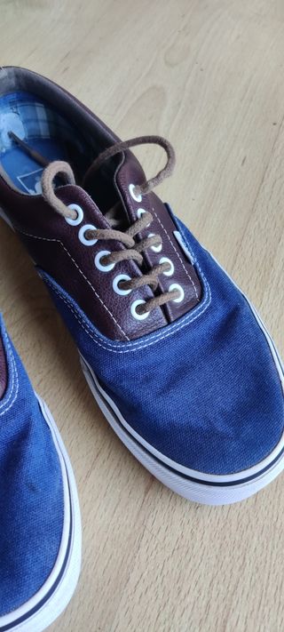 Zapatillas Vans Era Cuero Marrón-Azul