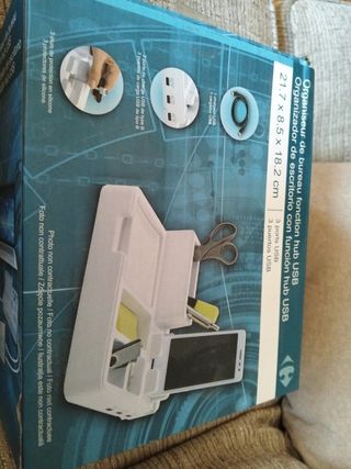 Organizador escritorio USB blanco