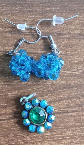 Pendientes y colgante turquesa