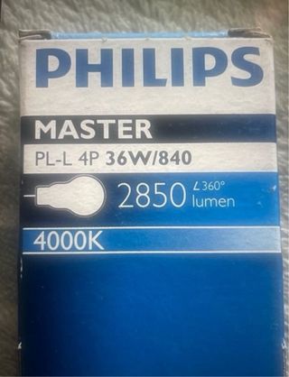 100 fluorescentes Philips Master PL L 4P 36W/840