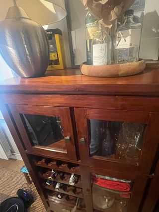 Vitrina botellero madera - 1 ud.