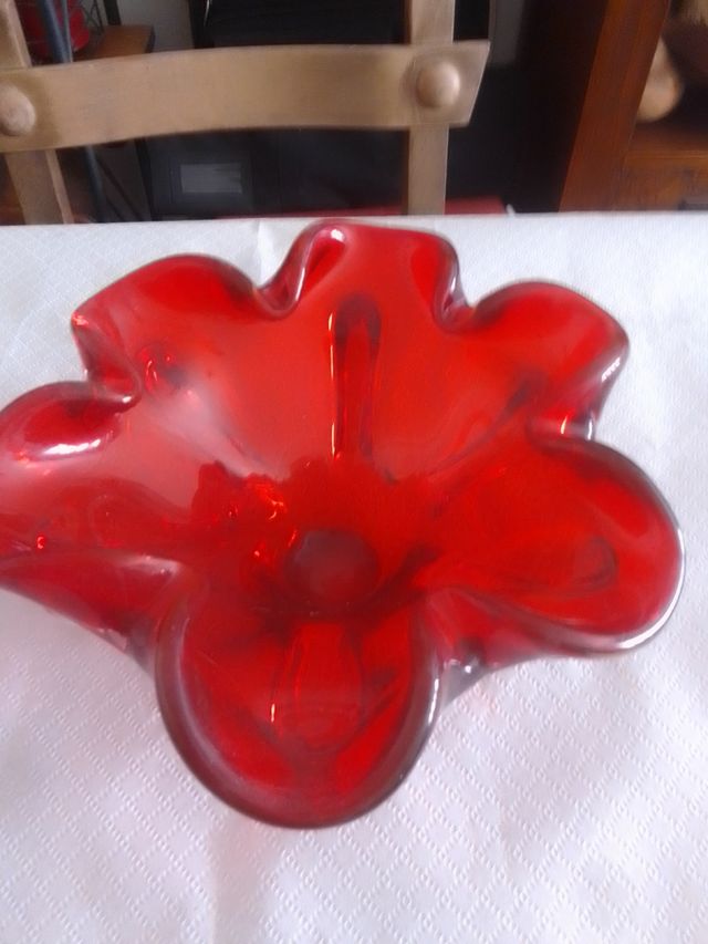 Jarrón rojo Murano vintage