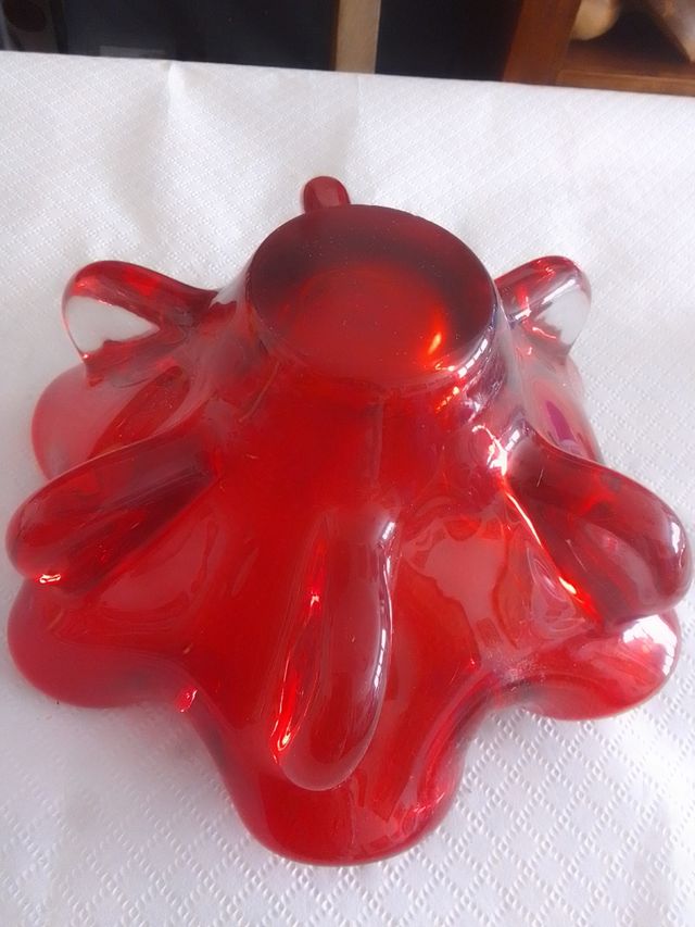 Jarrón rojo Murano vintage