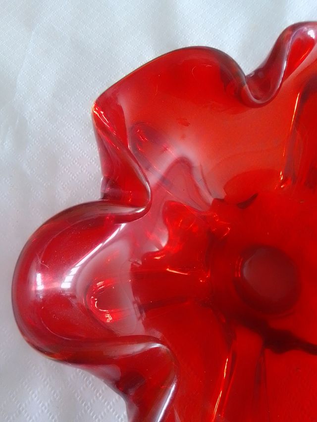 Jarrón rojo Murano vintage