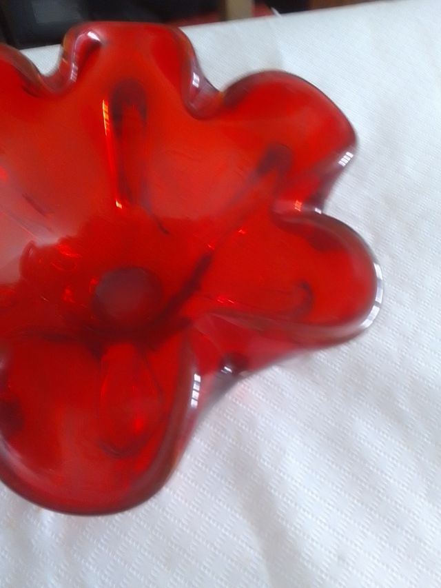 Jarrón rojo Murano vintage