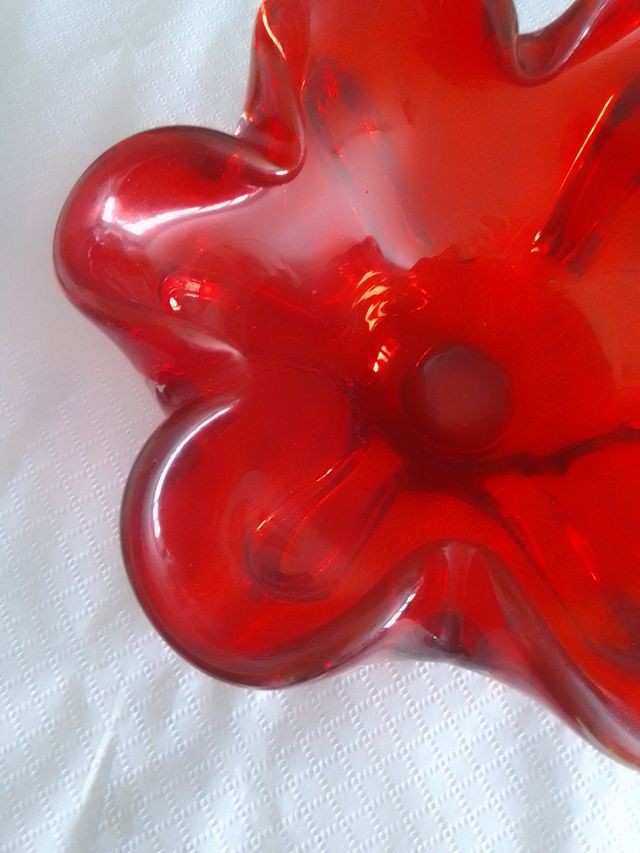 Jarrón rojo Murano vintage