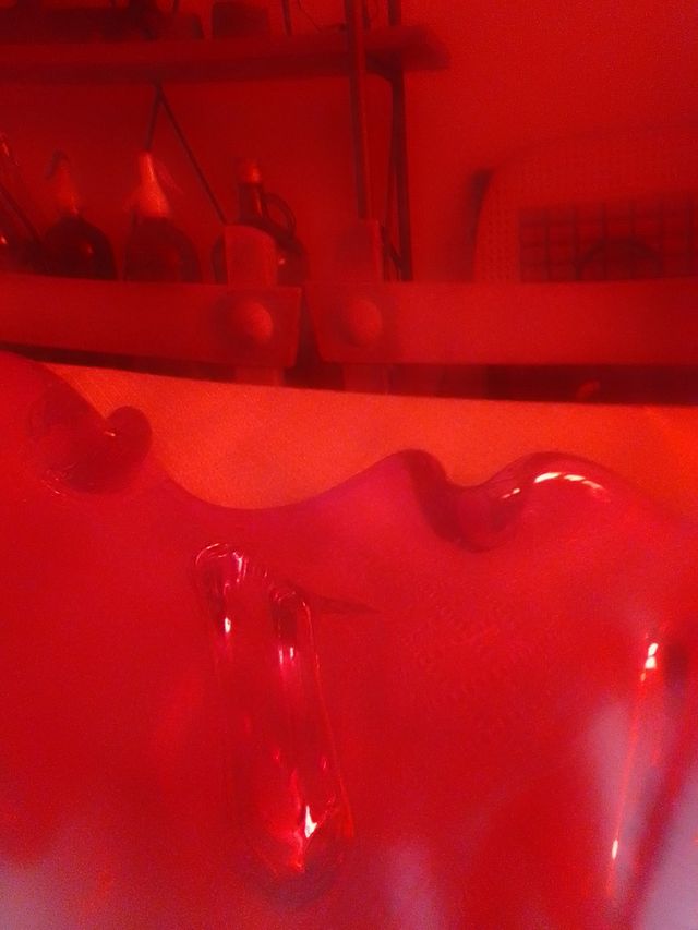 Jarrón rojo Murano vintage