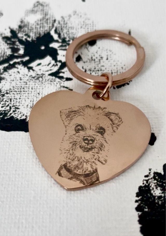 Portachiavi Cuore con Foto Incisa
