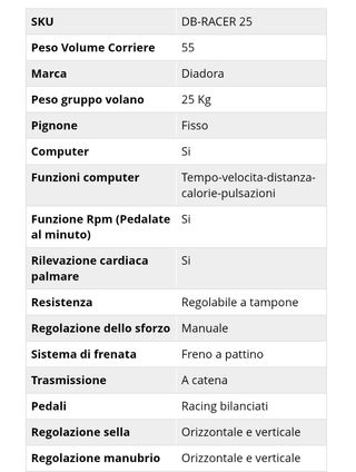 Spin Bike Diadora Racer 25