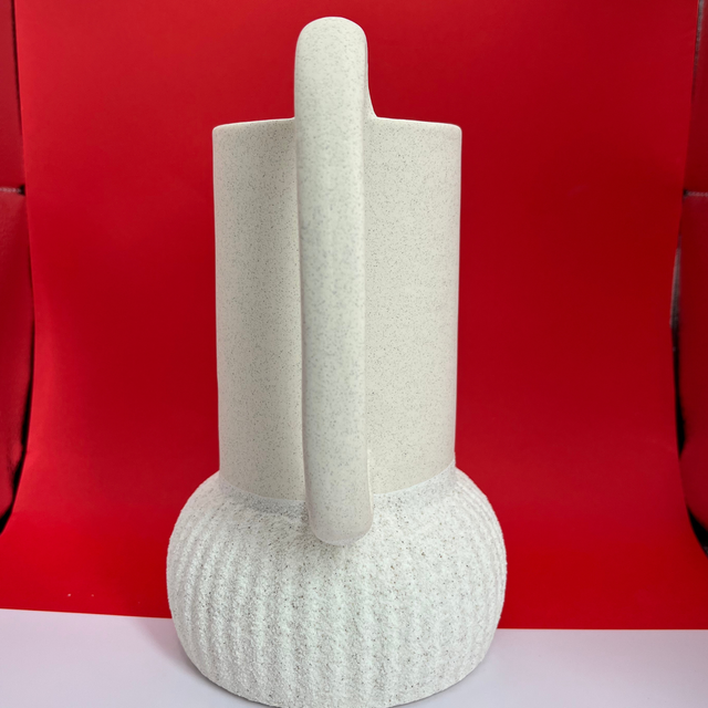 Ceramic Vase with Textured Natural Base