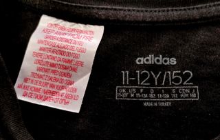 T-shirt Adidas nera in cotone taglia 11-12 anni
