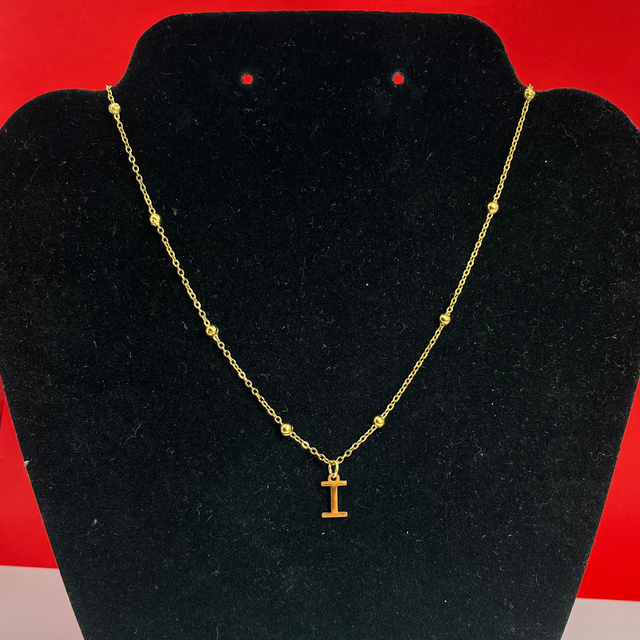 Minimalist Gold Initial "I" Necklace