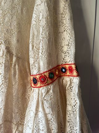 Blusa ibicenca beige y multicolor