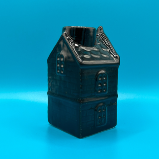 Black Ceramic House Candle Holder – 6x5.5x11cm