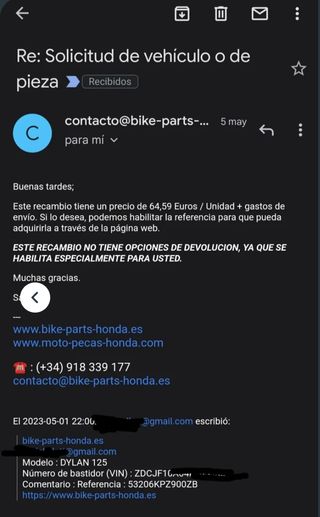 Marcador honda dylan leer bien la descripción