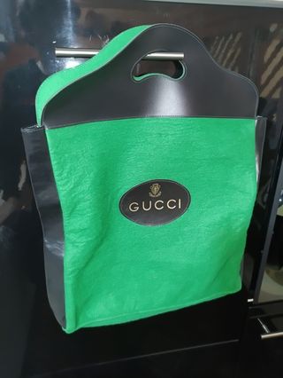 Gucci sacca borsa shopping bag grande verde nero