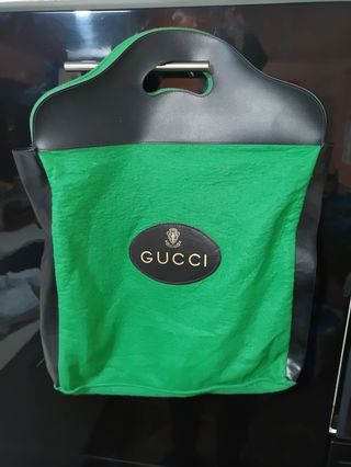 Gucci sacca borsa shopping bag grande verde nero