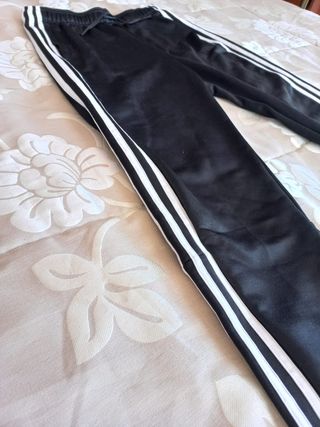 Pantalón Largo Adidas Deportivo Blanco y Negro