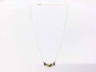 cadena oro 18k con piedra con circonita 22cm