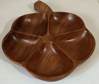 Vassoio legno 5 scomparti vintage per aperitivi 