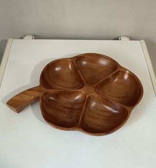 Vassoio legno 5 scomparti vintage per aperitivi 