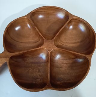Vassoio legno 5 scomparti vintage per aperitivi 