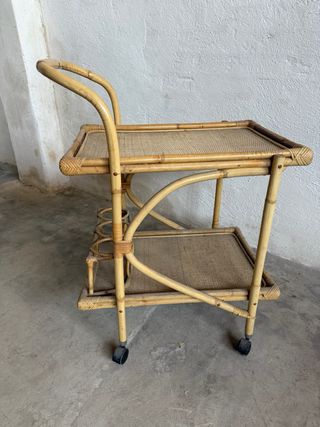 Carrito bar bambú vintage
